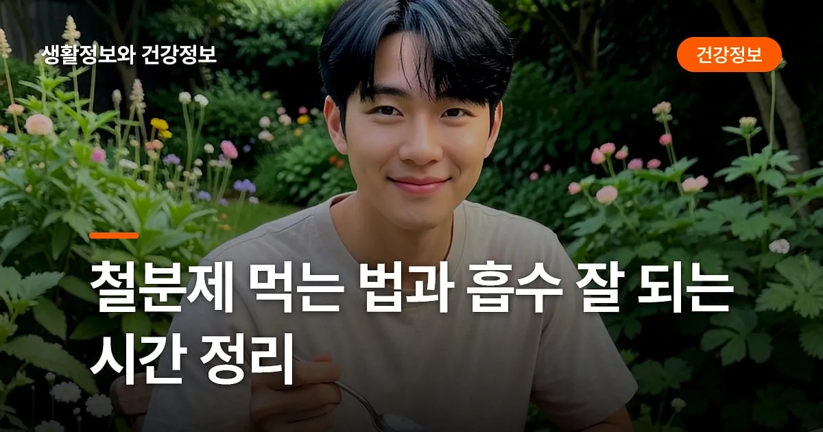 철분제 먹는 법과 흡수 잘 되는 시간 정리